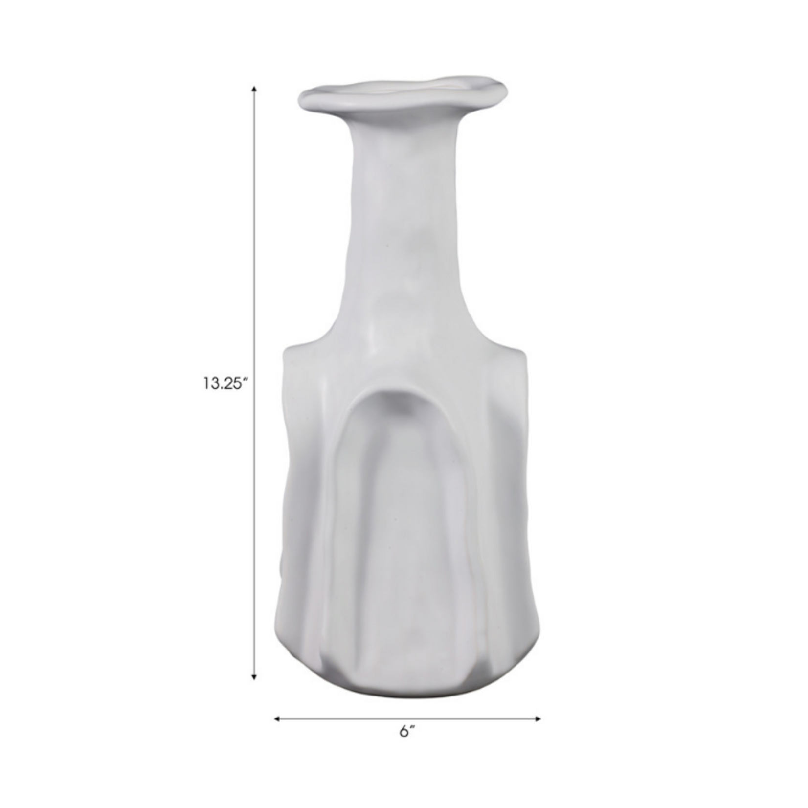 Outside The Box 13" Fredonia White Stoneware Vase