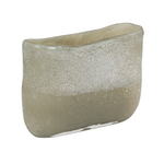 Outside The Box 7" Mia Olive Green & White Frost Glass Vase