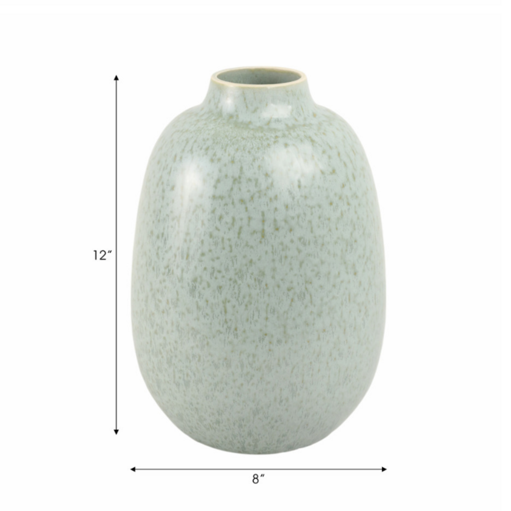 Outside The Box 12" Coimbra Portugal Green Ceramic Vase