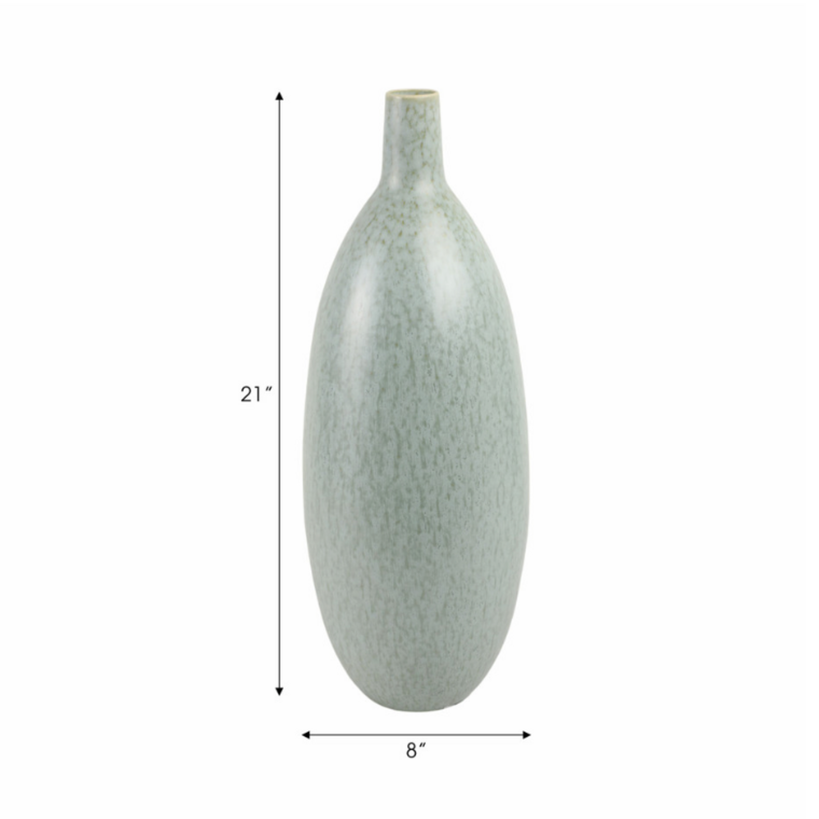 Outside The Box 21" Coimbra Portugal Green Ceramic Vase