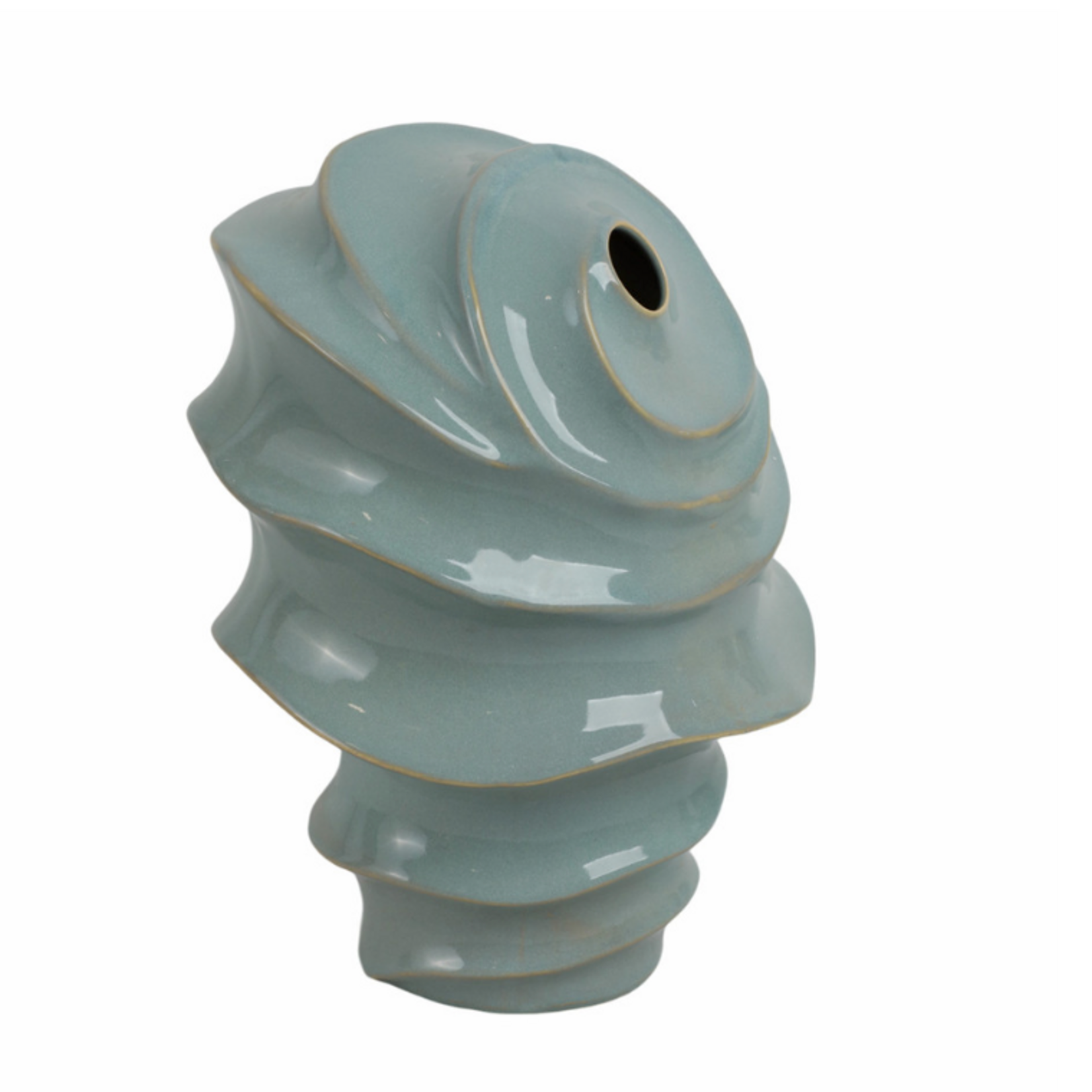 Outside The Box 14" Seaside Blue Stoneware Ceramic Vase