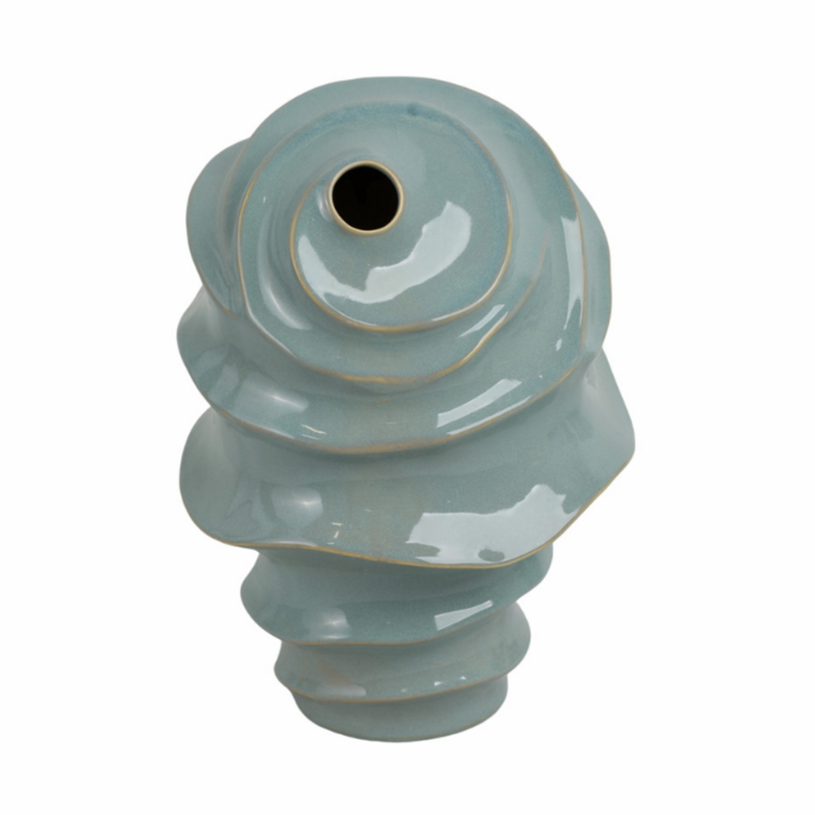 Outside The Box 14" Seaside Blue Stoneware Ceramic Vase