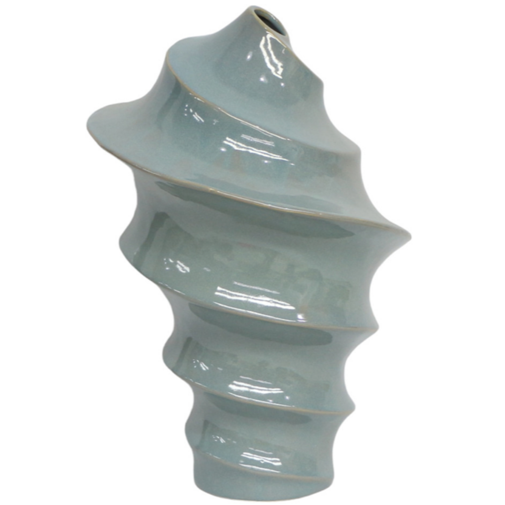 Outside The Box 18" Seaside Blue Stoneware Ceramic Vase