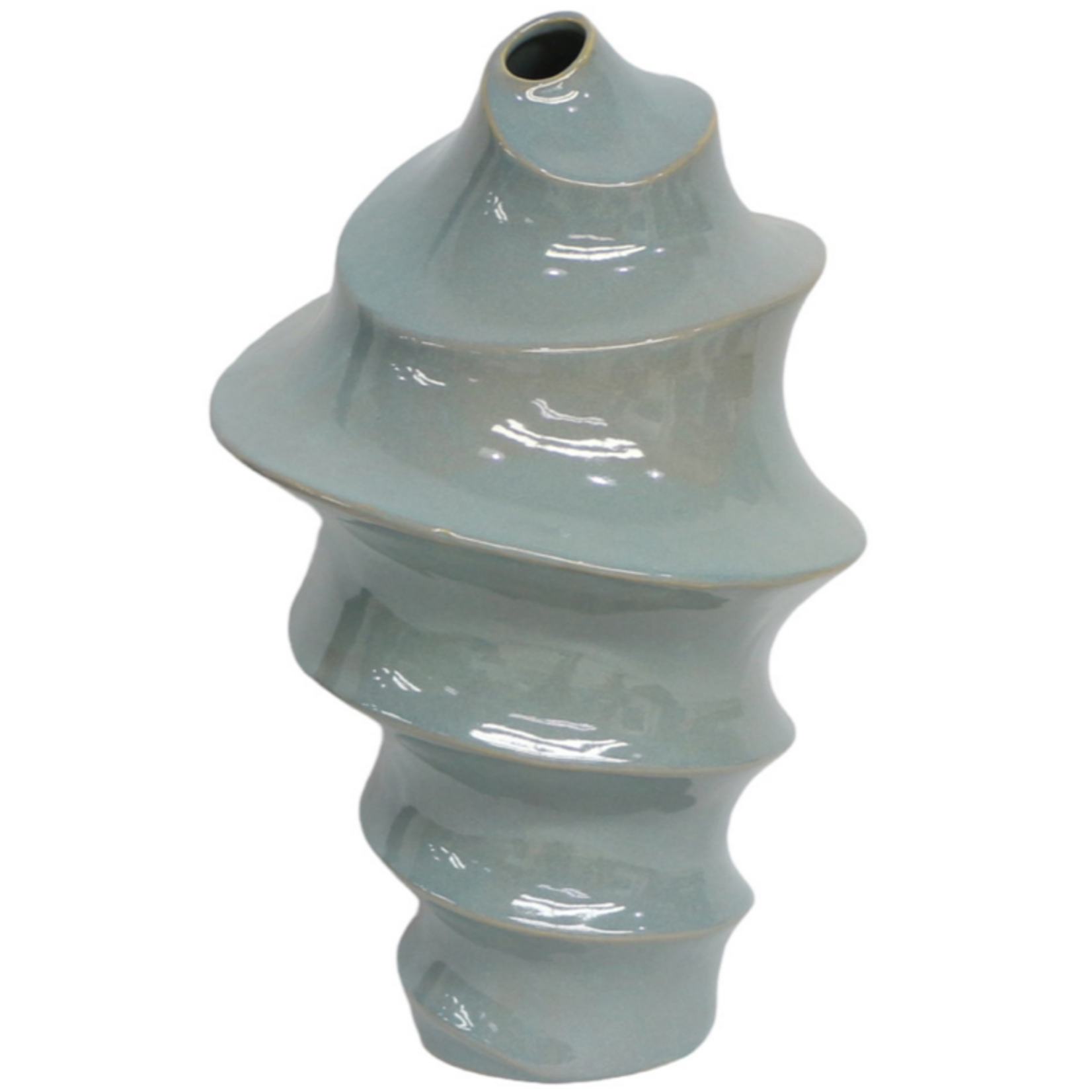 Outside The Box 18" Seaside Blue Stoneware Ceramic Vase