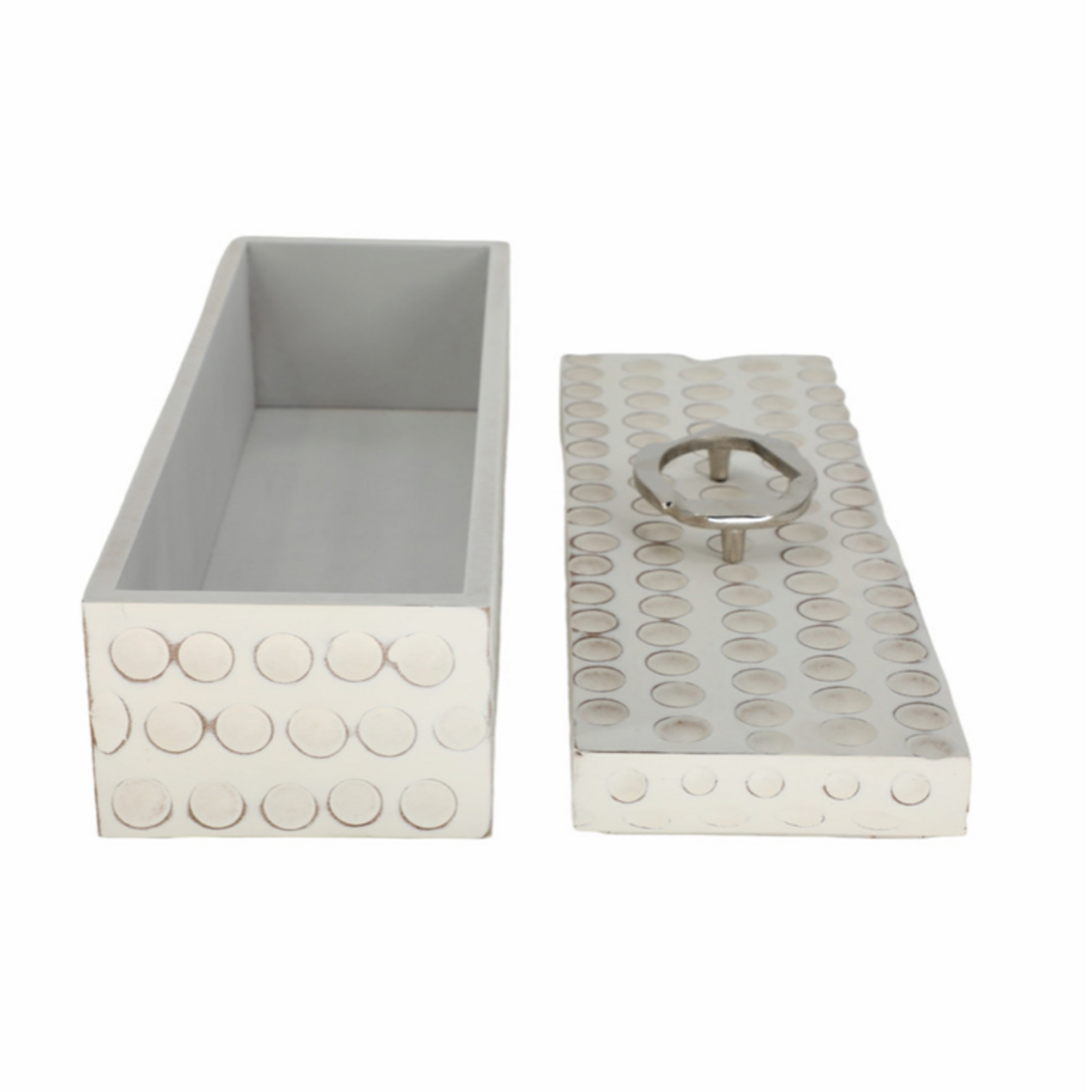 Outside The Box 18" Griffon White Wood Decorative Box