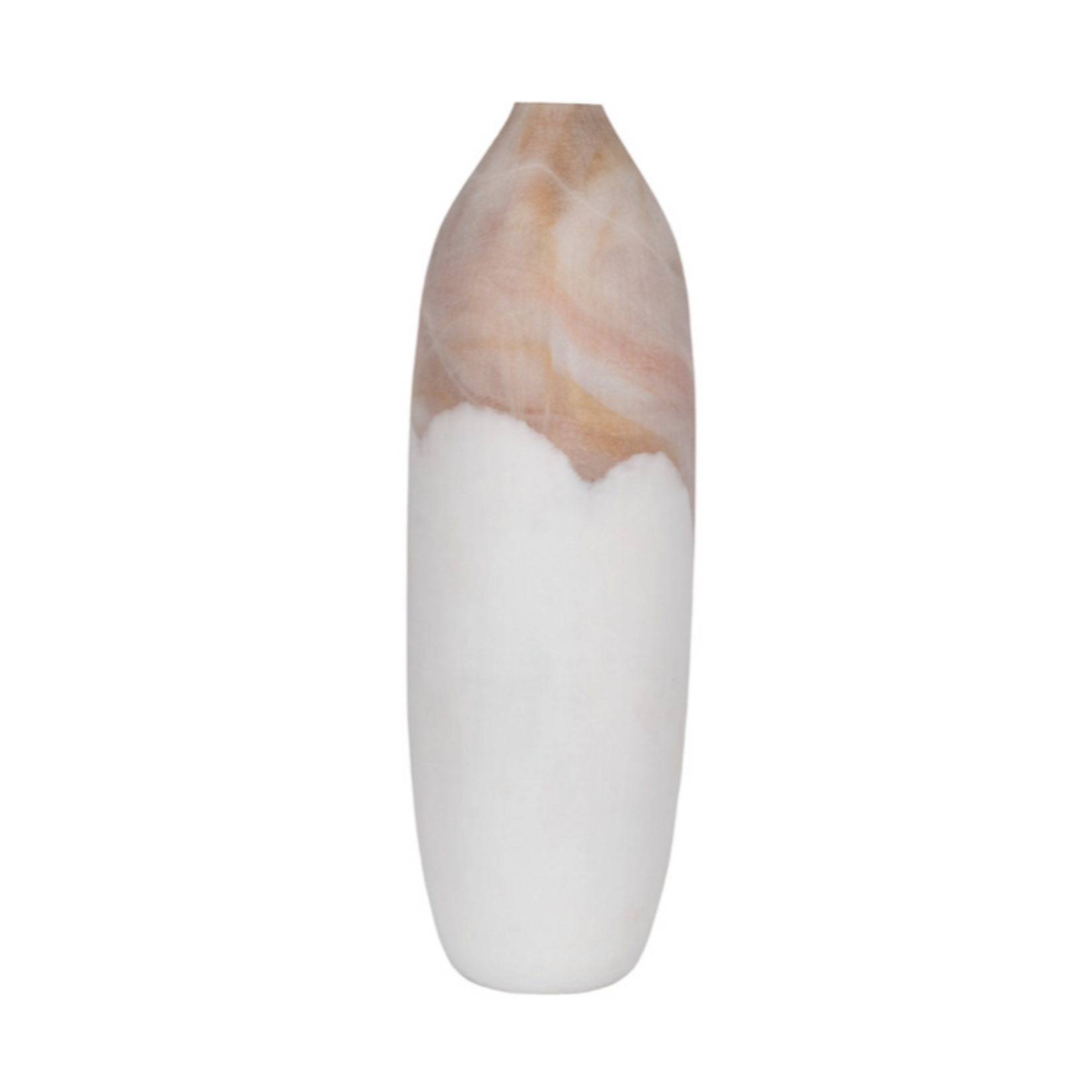Outside The Box 24" Helvig Sand Marble & White Glass Vase