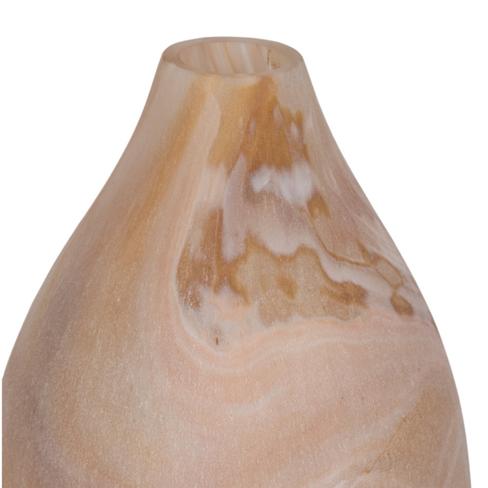 Outside The Box 19" Helvig Sand Marble & White Glass Vase