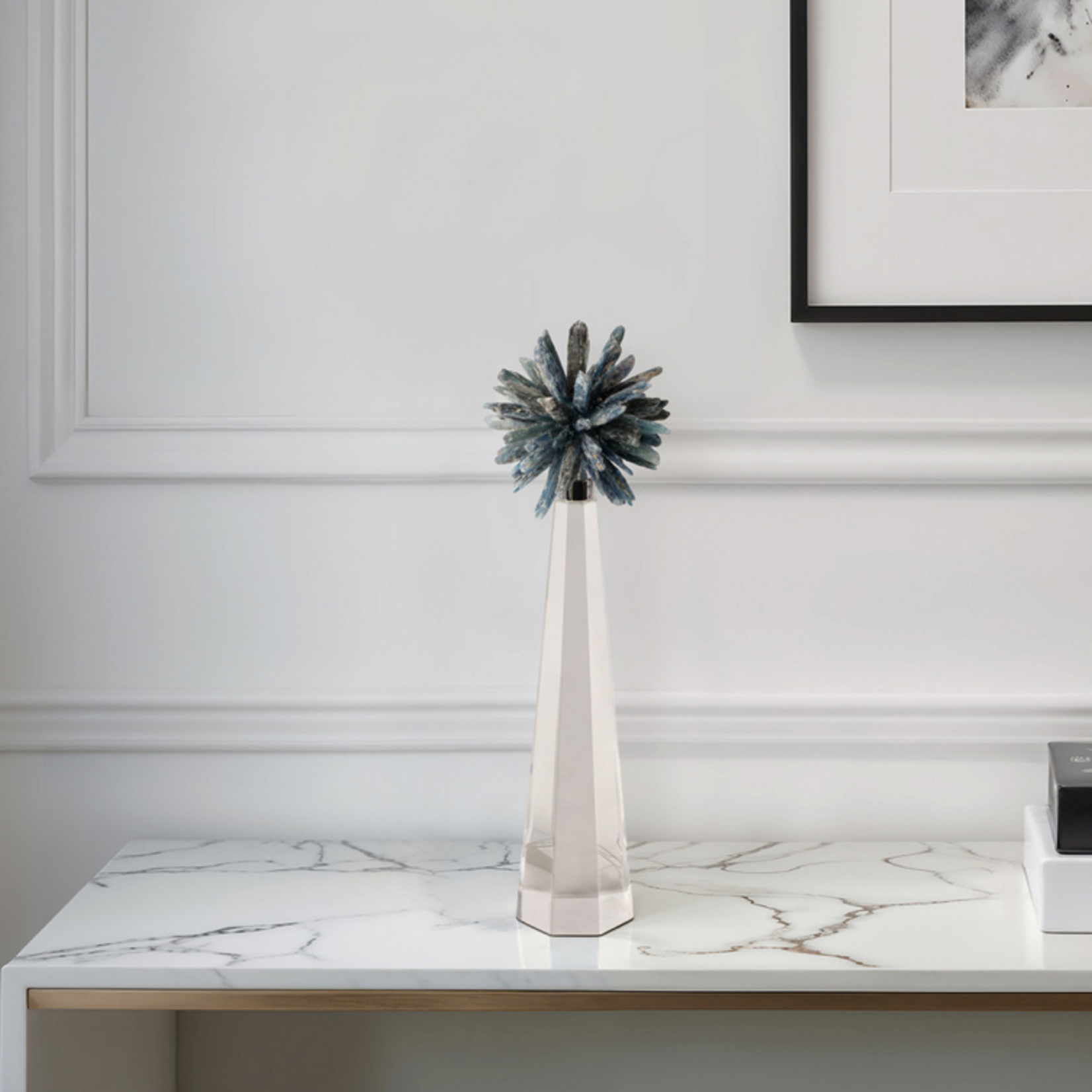 Outside The Box 13" Clara Blue Stone Glass Base Sculpture