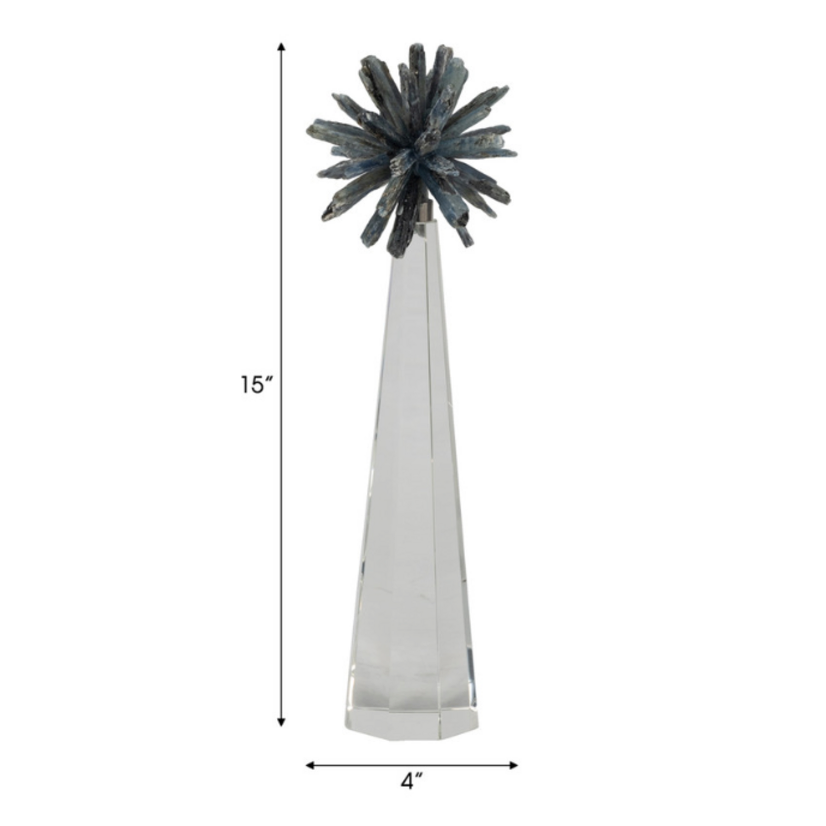 Outside The Box 15" Clara Blue Stone W/ Glass Base Sculpture