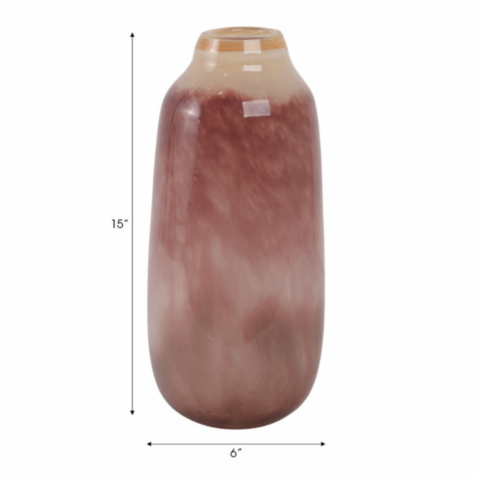 Outside The Box 15" Kano Mauve Ombre Glass Vase