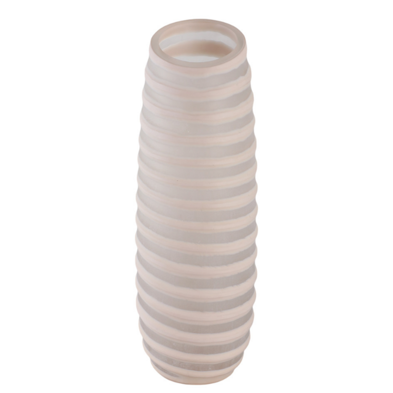 Outside The Box 17" Westerly Ivory & Frosted Carved Glass Vase