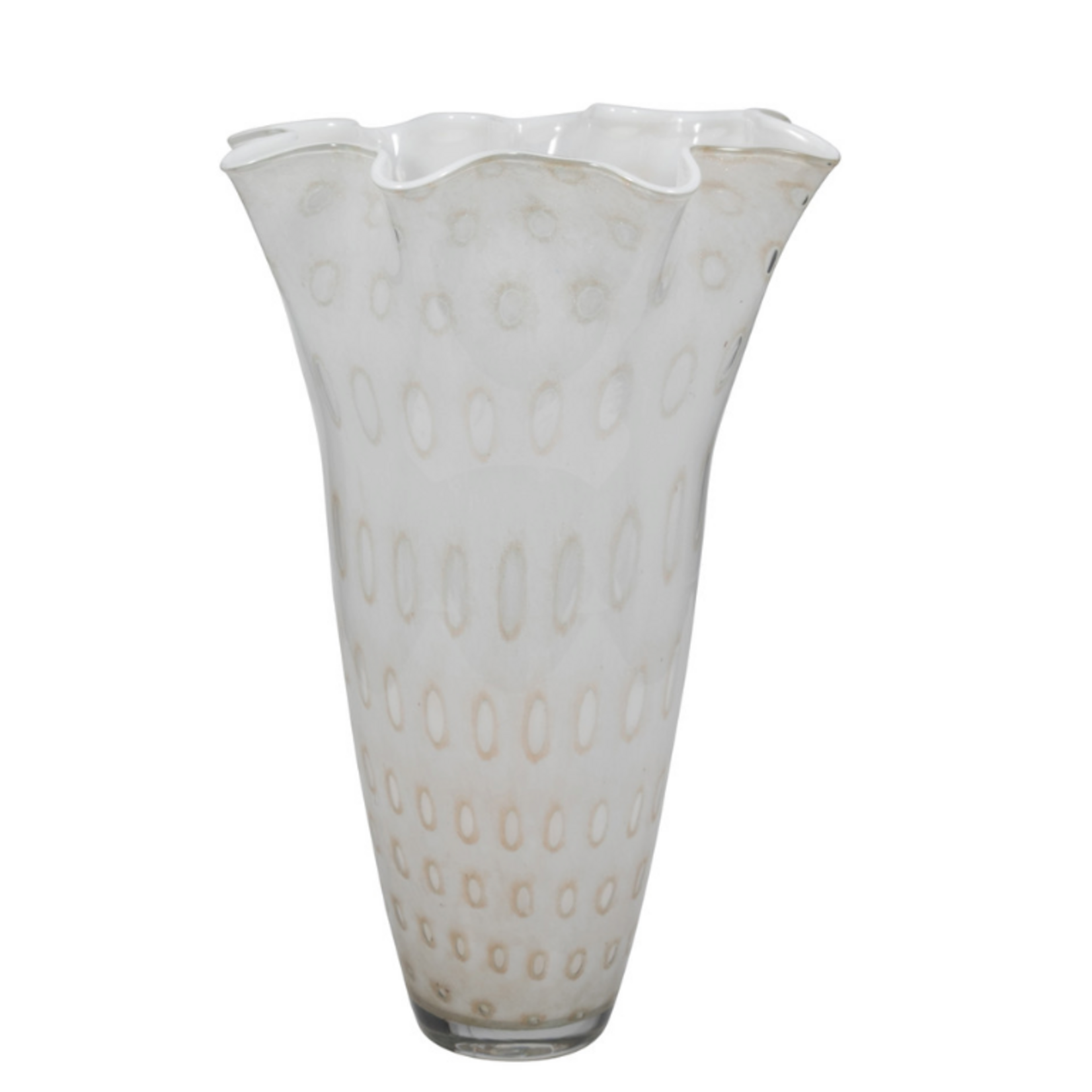 Outside The Box 20" Meira Ivory Bouquet Glass Vase
