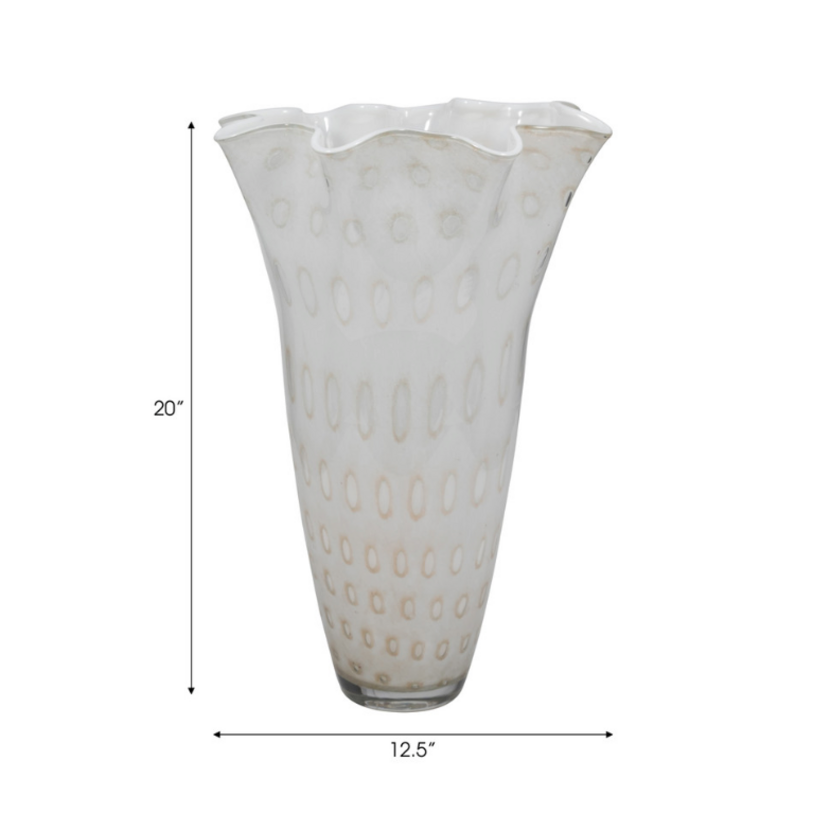 Outside The Box 20" Meira Ivory Bouquet Glass Vase