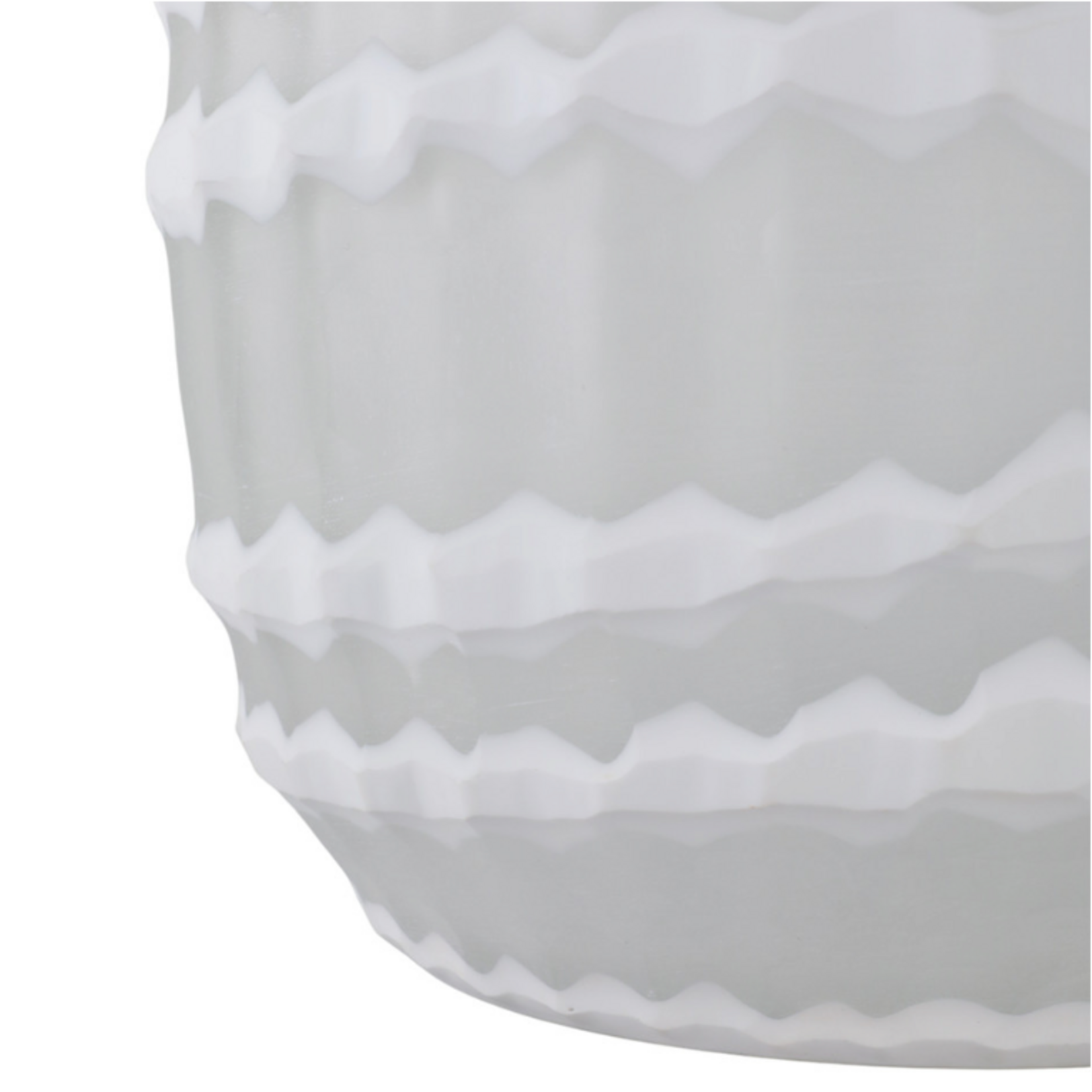 Outside The Box 12" Warwick Frosted White Carved Glass Vase