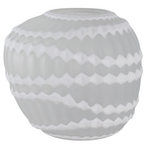 Outside The Box 12" Warwick Frosted White Carved Glass Vase