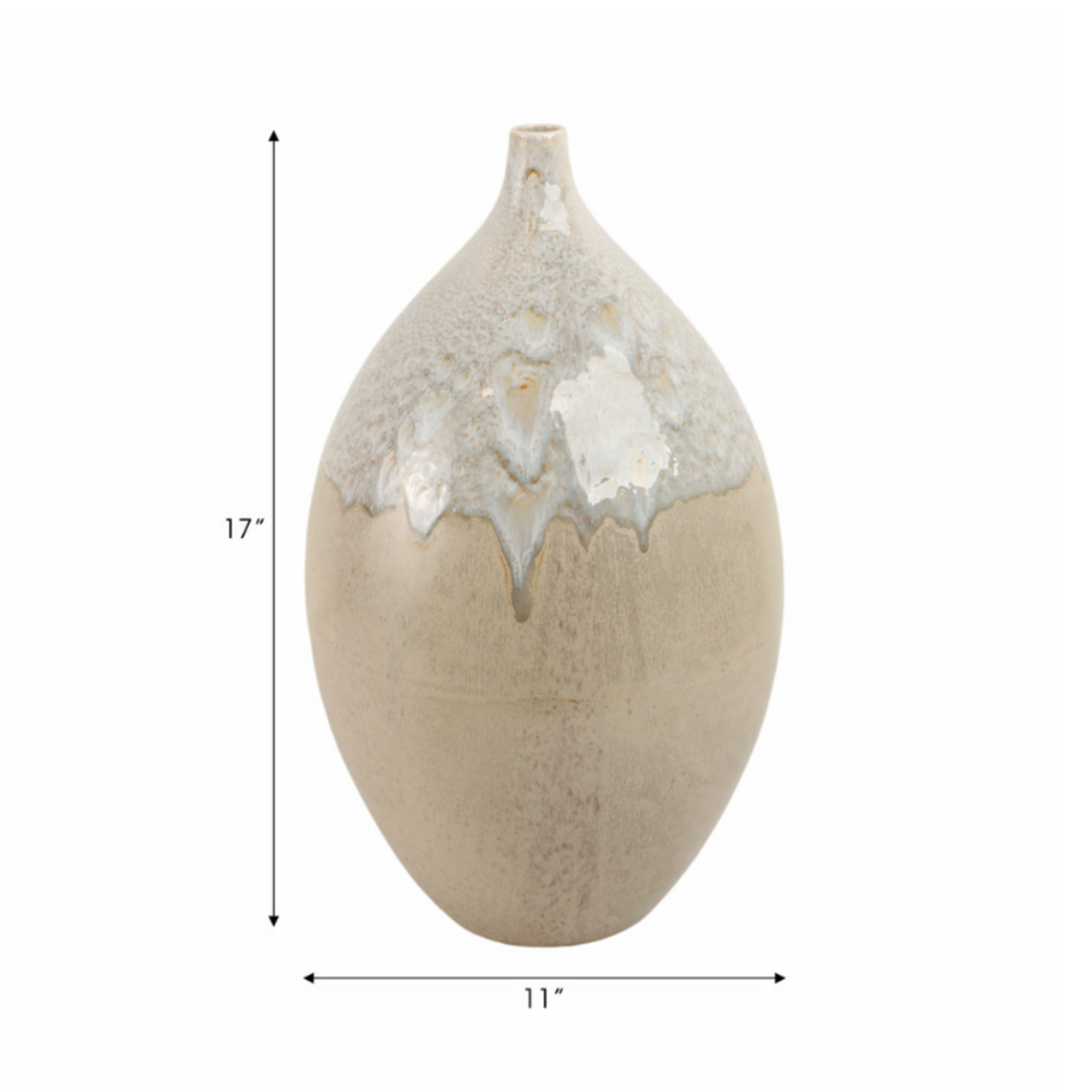 Outside The Box 17" Escoural Tan Portugal Earthenware Ceramic Vase