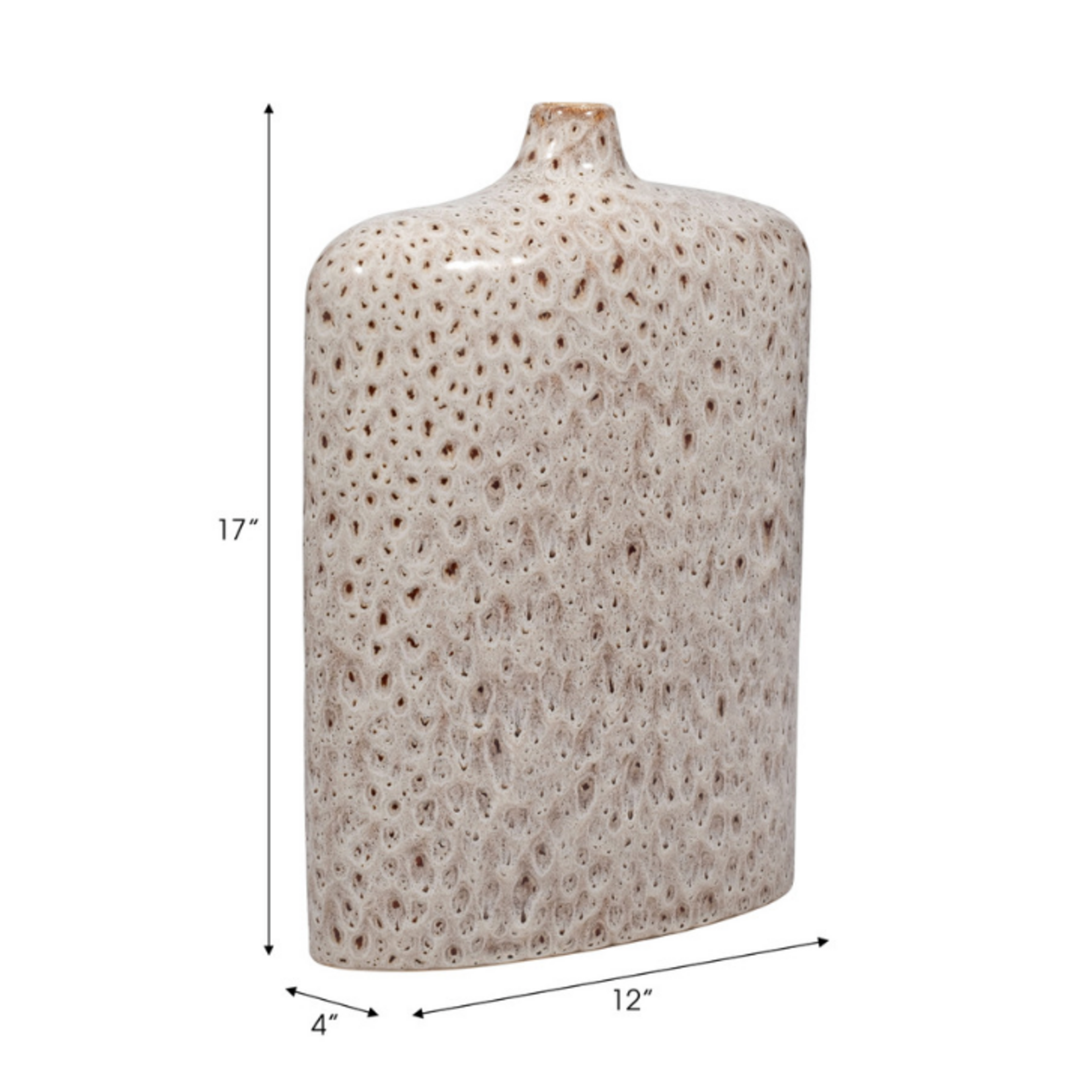 Outside The Box 17" Truman Beige Stoneware Ceramic Vase