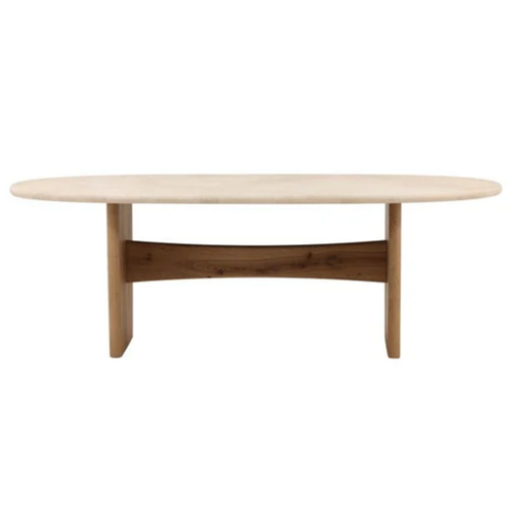 Outside The Box 88x43 Waylon Marble Top & Oak Wood Base Rectangular Dining Table