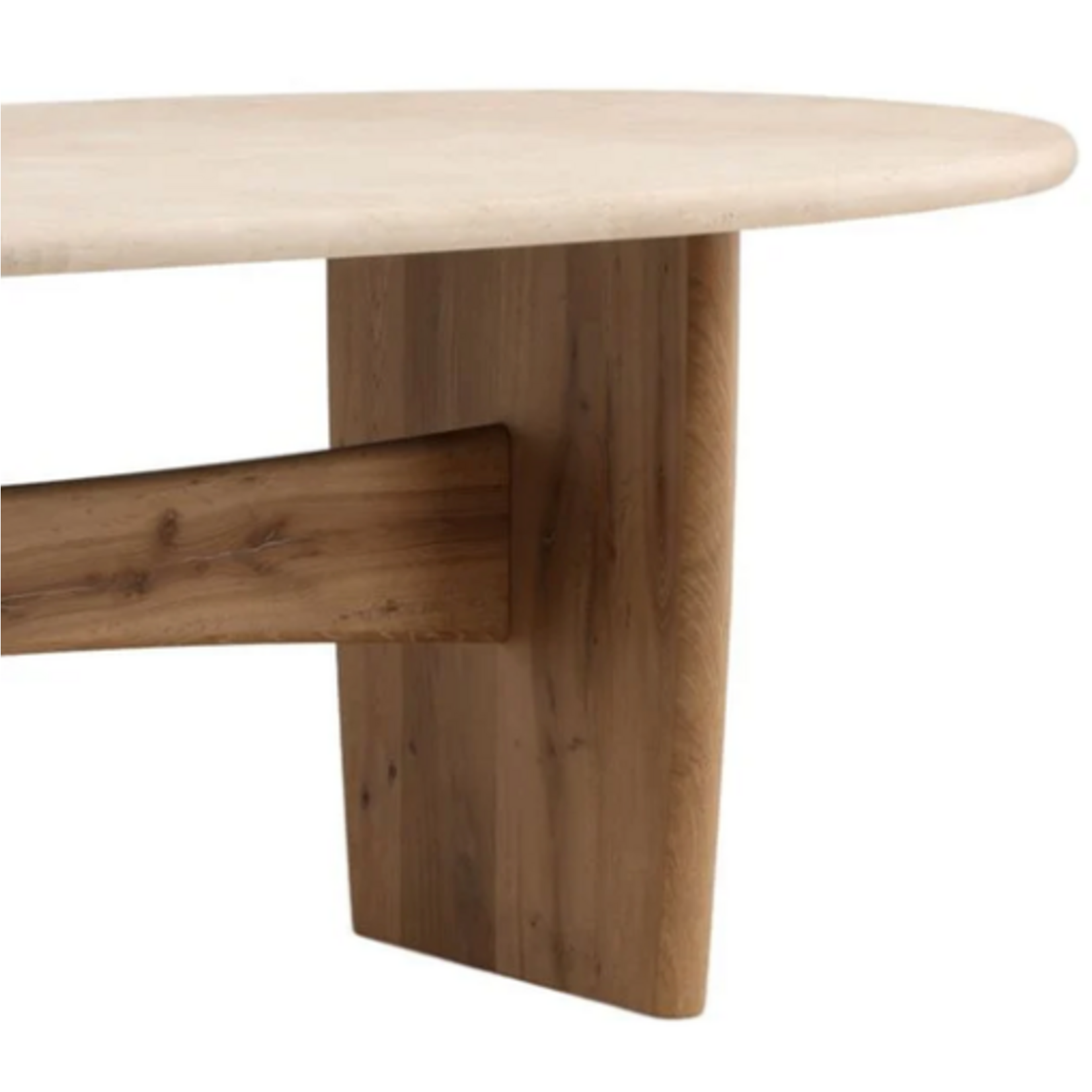 Outside The Box 88x43 Waylon Marble Top & Oak Wood Base Rectangular Dining Table