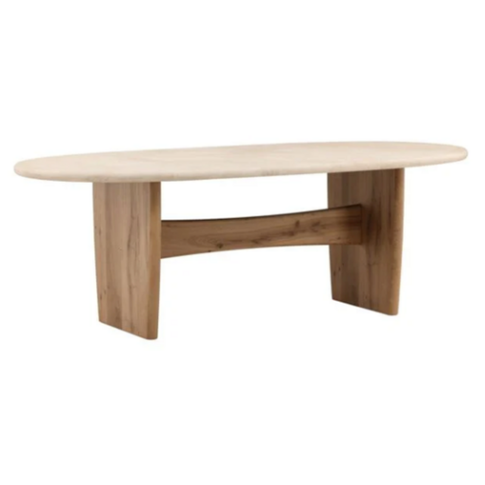 Outside The Box 88x43 Waylon Marble Top & Oak Wood Base Rectangular Dining Table