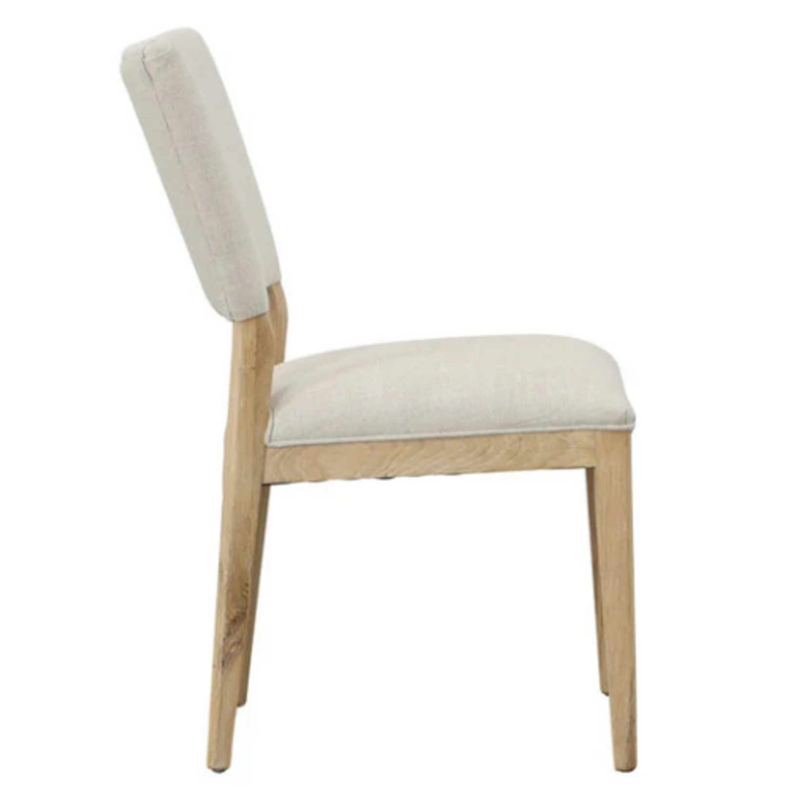Outside The Box Lucile Light Sand Cotton Blend & Solid Oak Wood Dining Chair