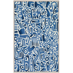 Outside The Box 56x44 Abstract Blue & White 1 Art Acrylic Frame