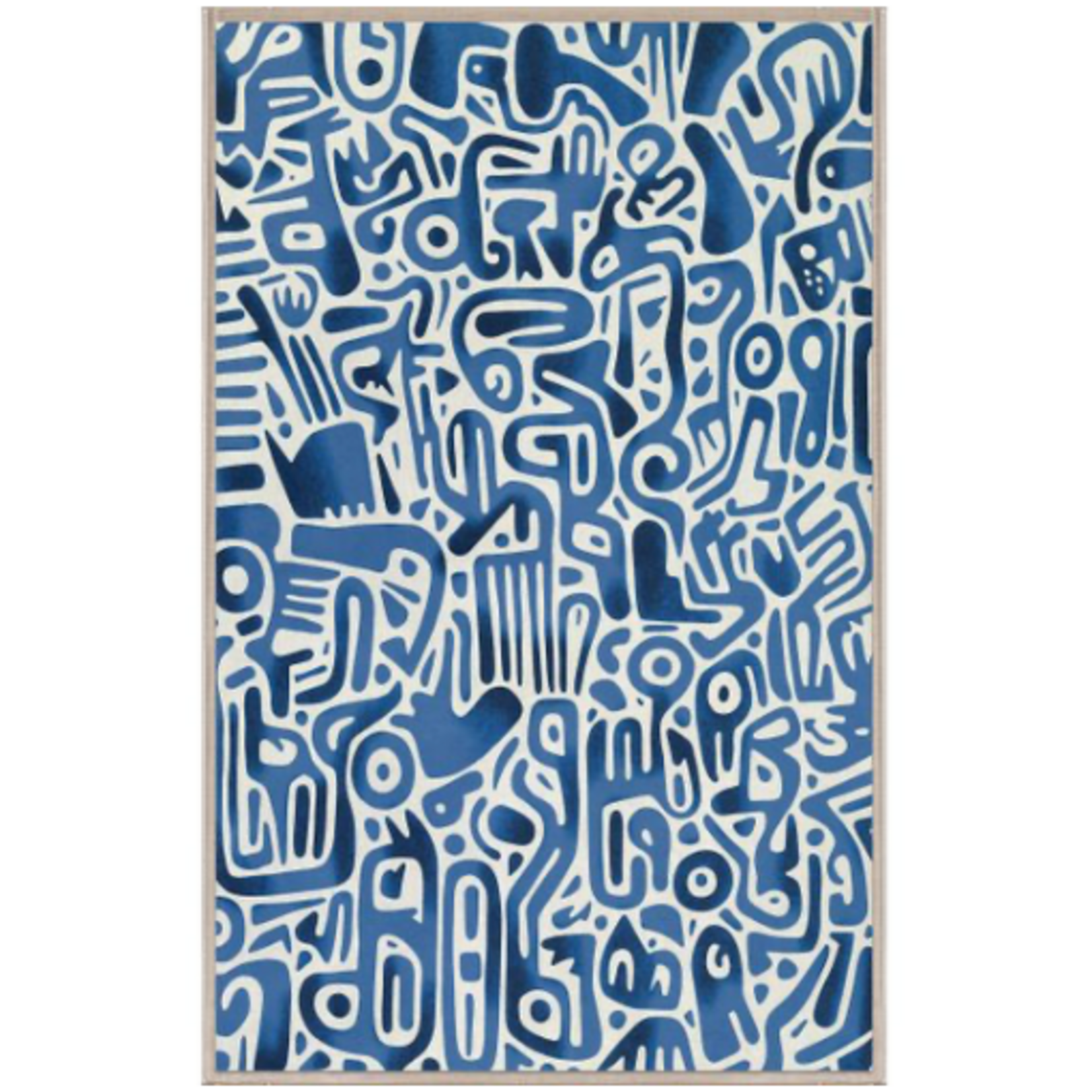 Outside The Box 56x44 Abstract Blue & White 1 Art Acrylic Frame