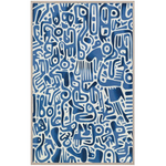 Outside The Box 56x44 Abstract Blue & White 2 Art Acrylic Frame