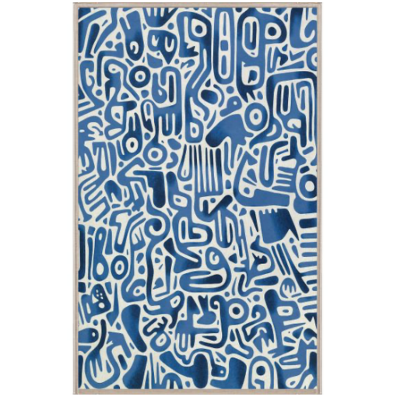 Outside The Box 56x44 Abstract Blue & White 2 Art Acrylic Frame