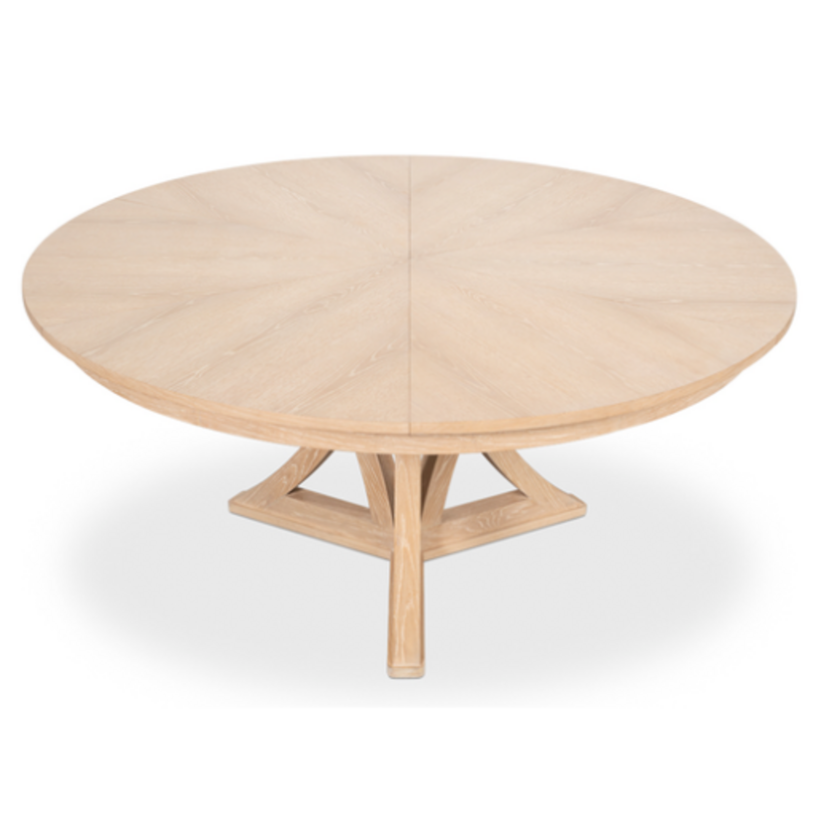 Outside The Box 55" Extends To 70" Casual Jupe Natural Solid Oak Wood Round Dining Table