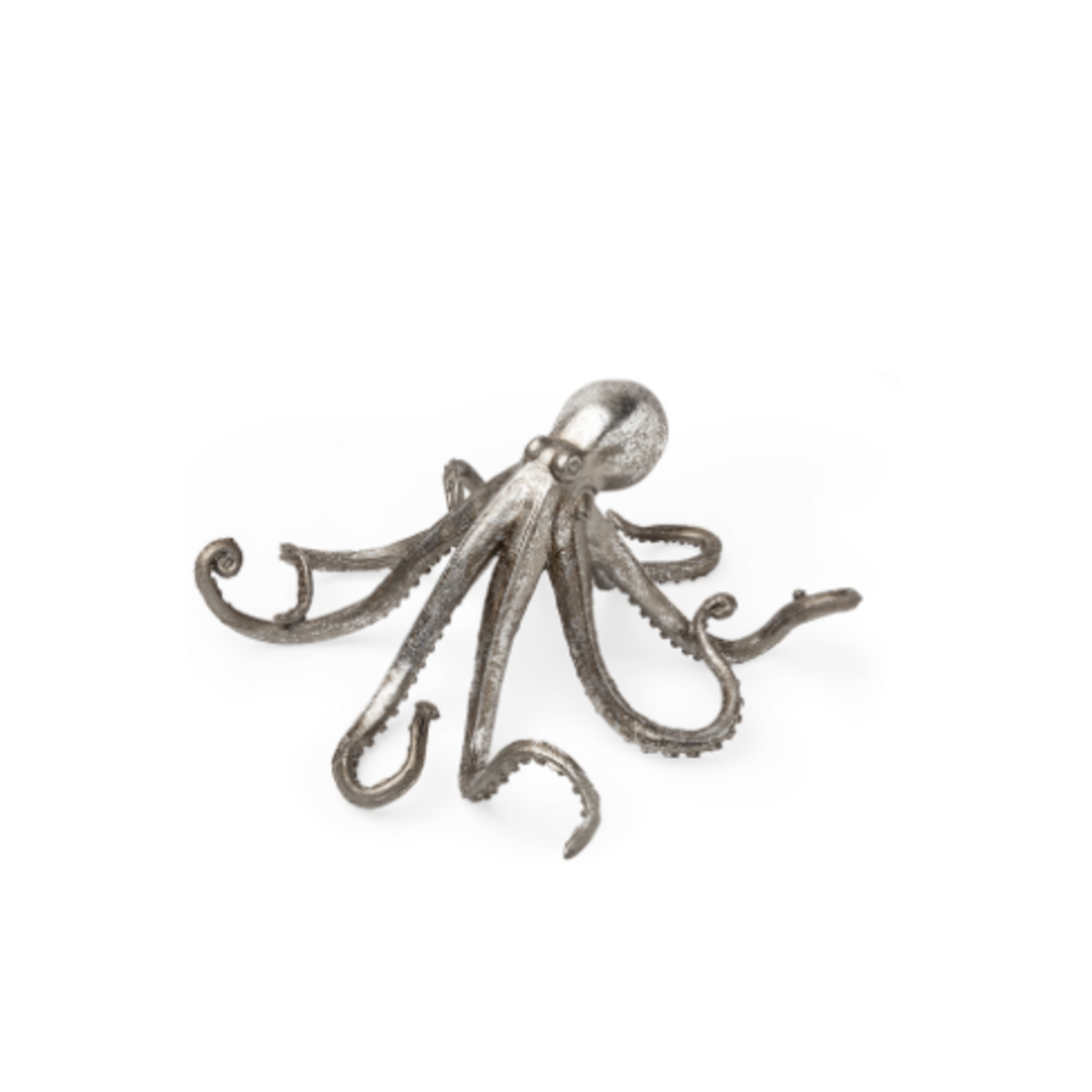 10x5 Strafford Silver Pewter Octopus Sculpture Decor