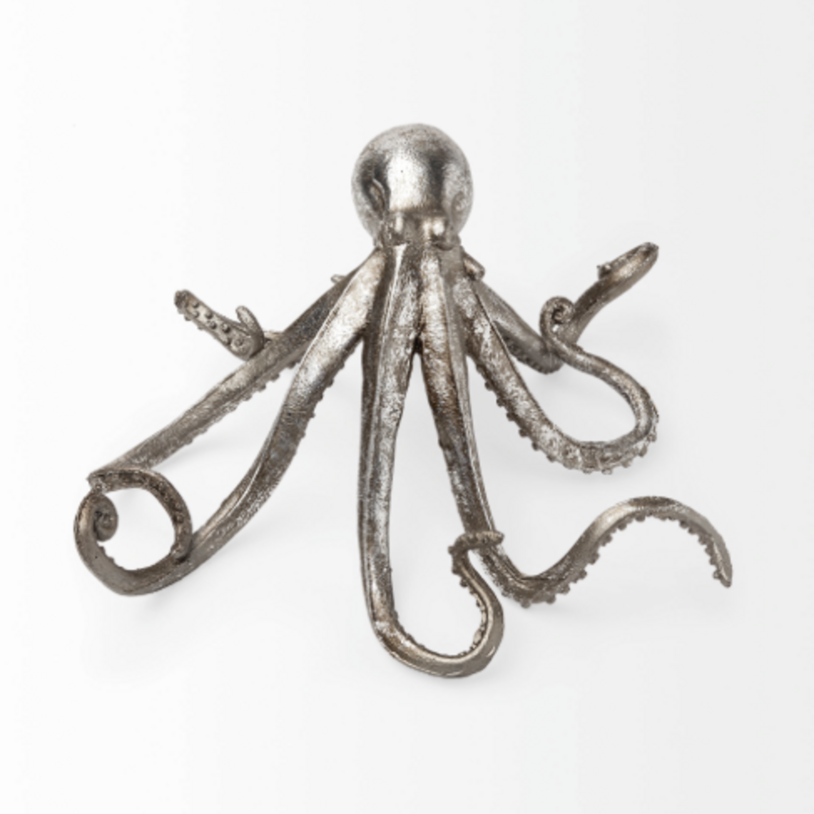 10x5 Strafford Silver Pewter Octopus Sculpture Decor