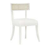 Outside The Box Britta White & Natural Cane Back  Armless Dining Chair