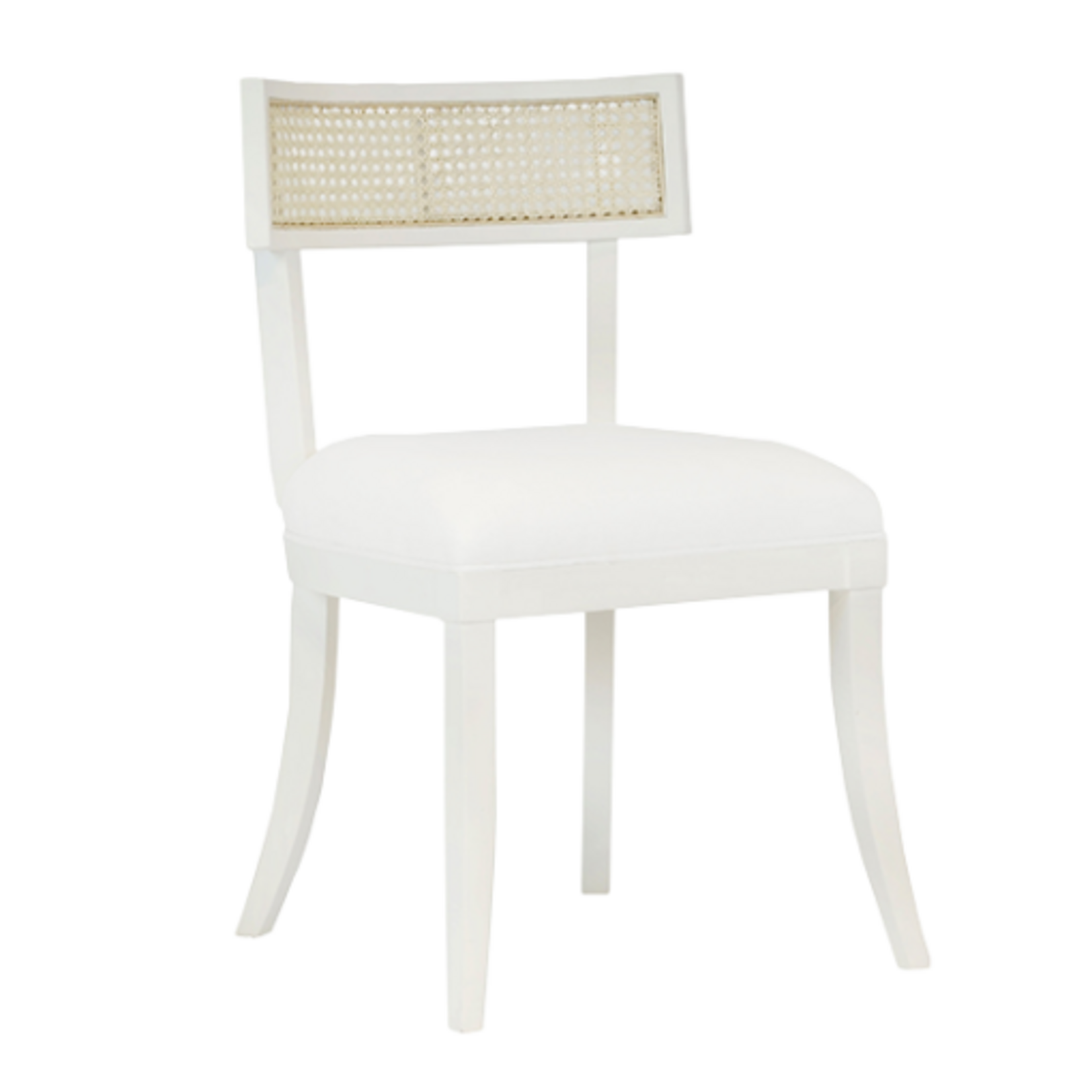 Outside The Box Britta White & Natural Cane Back  Armless Dining Chair