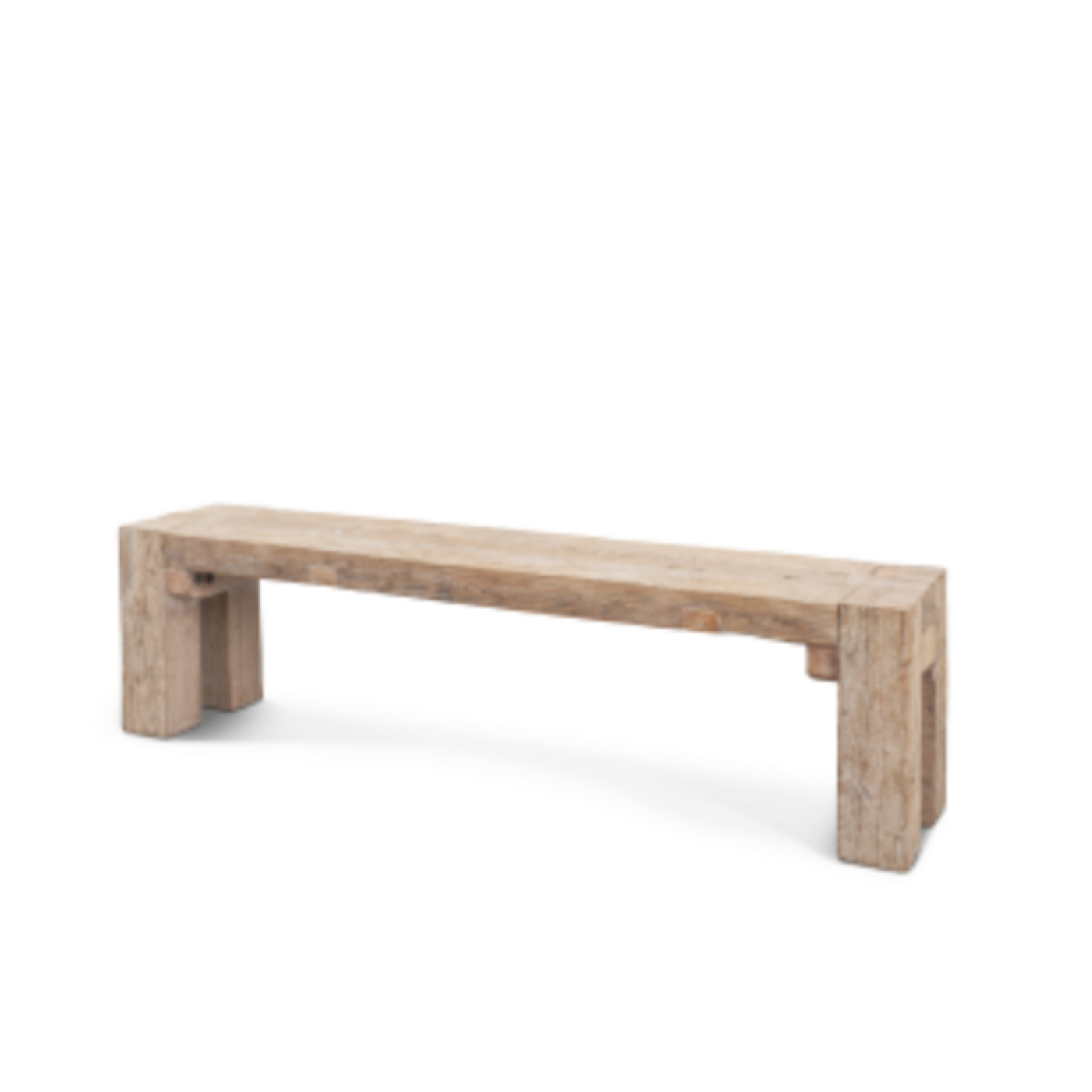 Outside The Box 70x14x18 Ana Whitewash Reclaimed Wood Bench