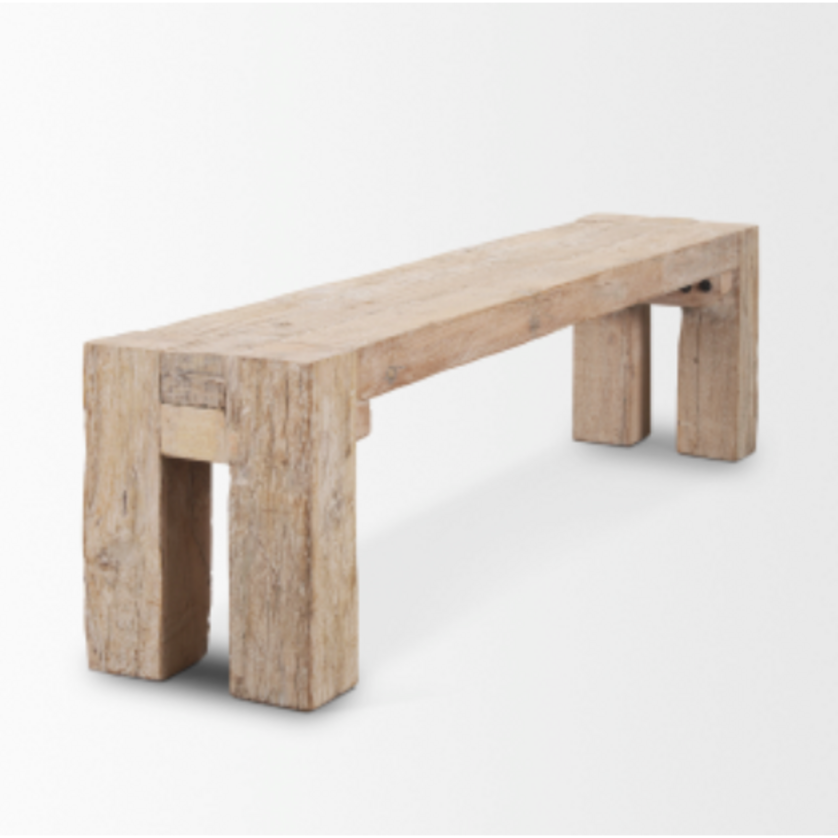Outside The Box 70x14x18 McArthur Whitewash Reclaimed Wood Bench