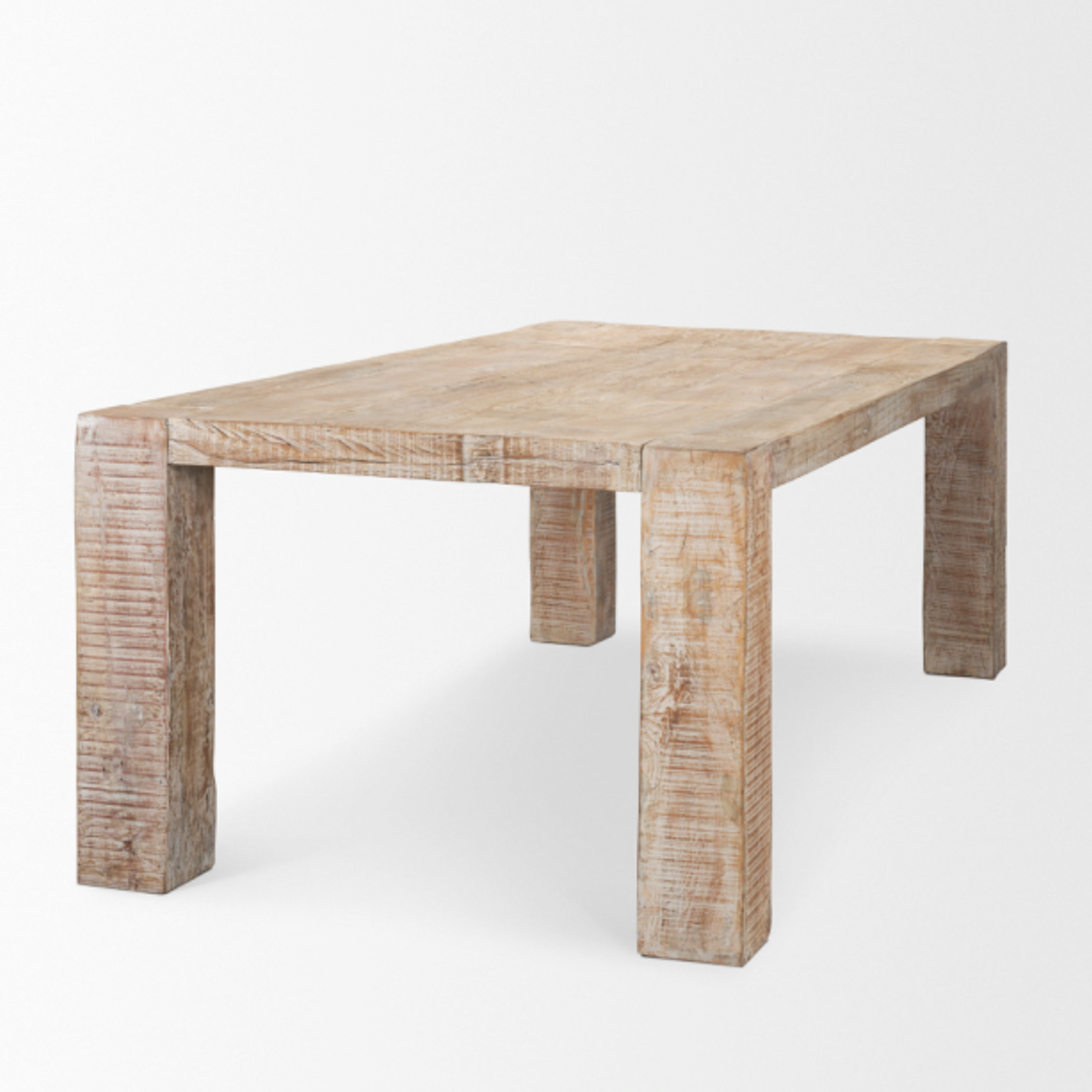Outside The Box 84" Ana Whitewash Reclaimed Wood Dining Table