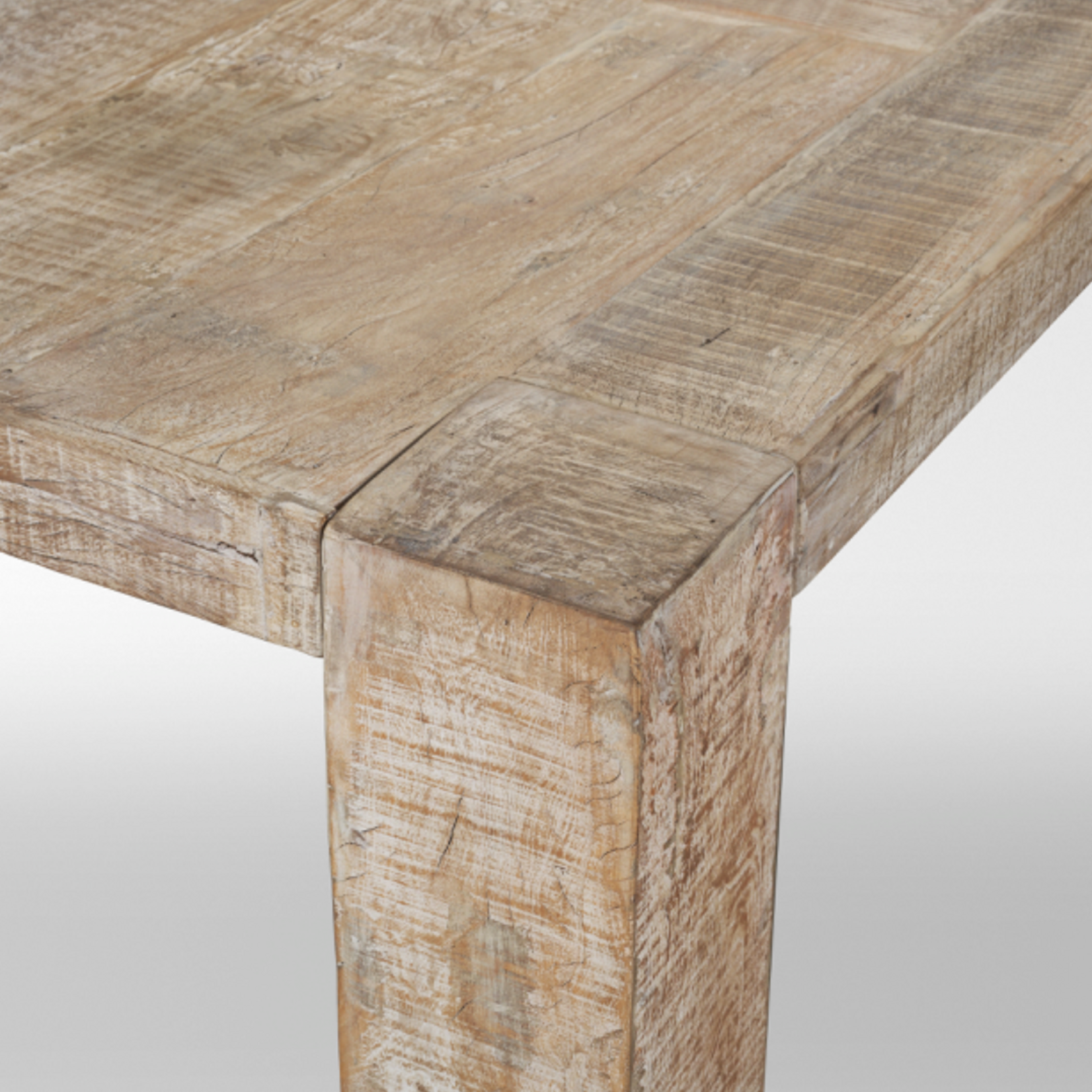 Outside The Box 84" Ana Whitewash Reclaimed Wood Dining Table