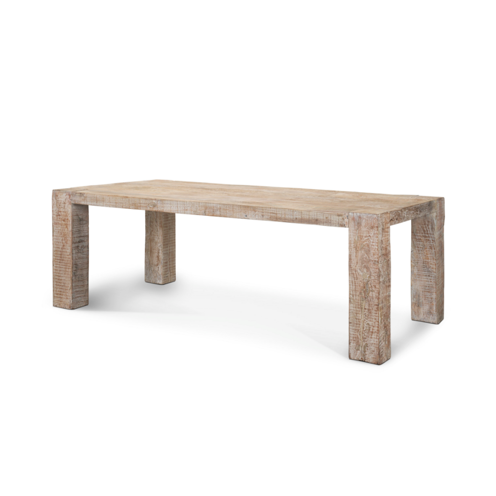 Outside The Box 84" Ana Whitewash Reclaimed Wood Dining Table