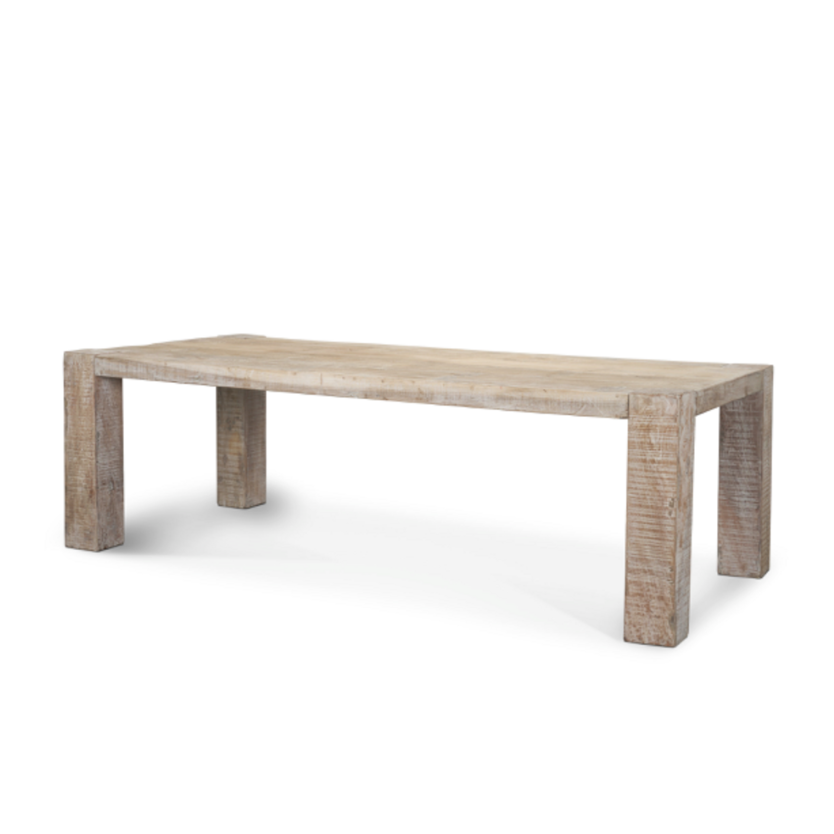 Outside The Box 94" Ana Whitewash Reclaimed Wood Dining Table