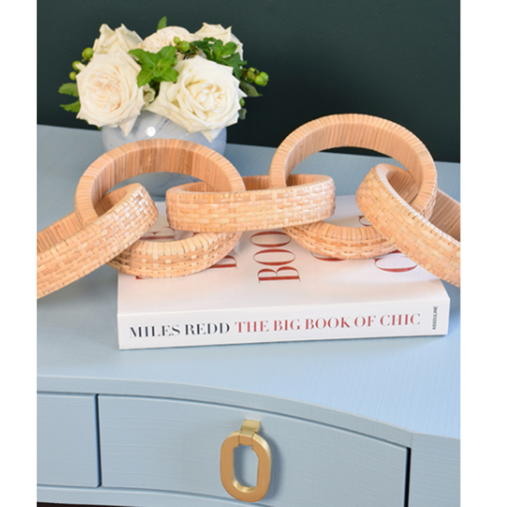 Outside The Box 29" Natural Rattan Ring Decorative Chain