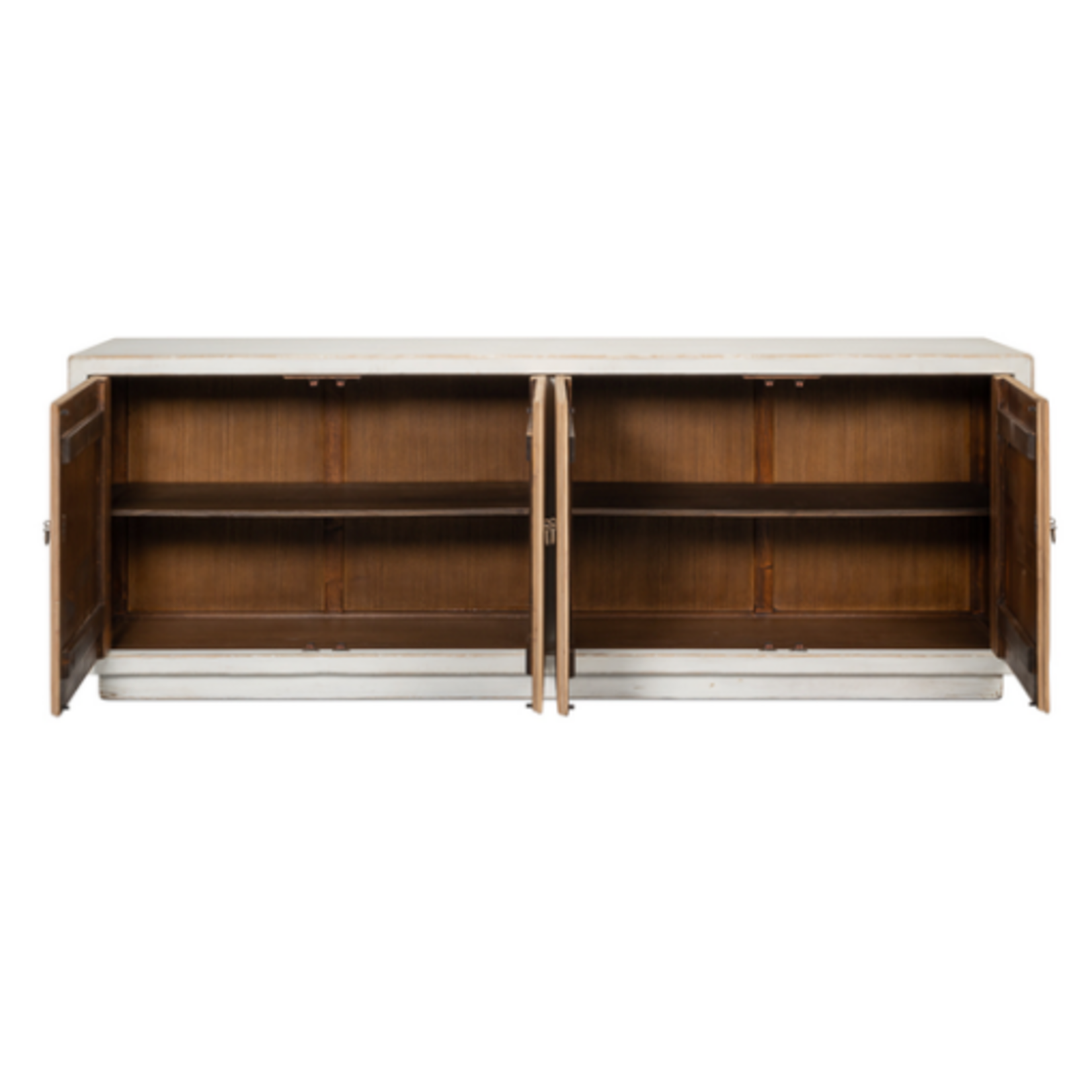 Outside The Box 94x20x34 Sarreid White & Natural Reclaimed Pine 4 Door Sideboard