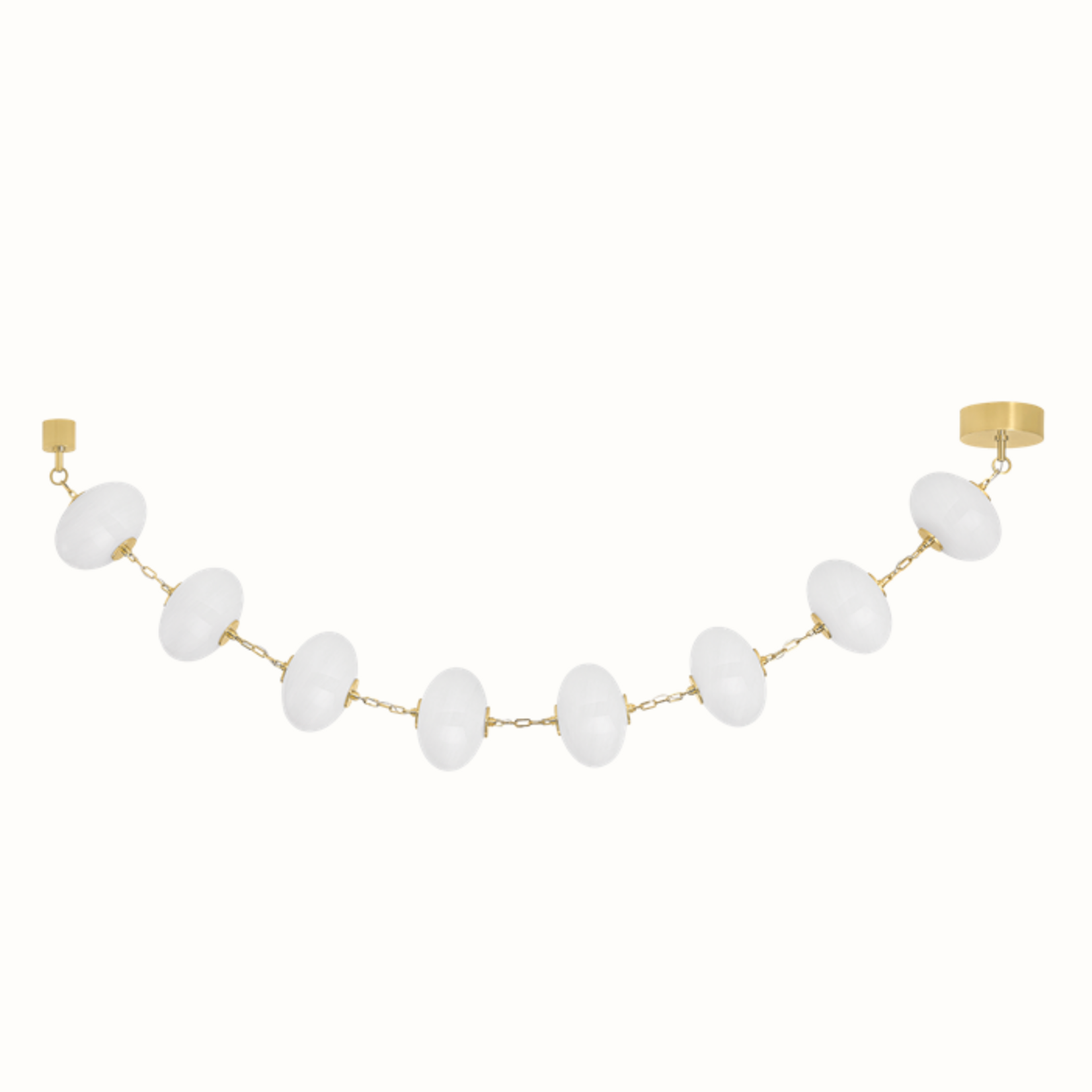 Outside The Box 30" Nephele 8 White Glass Orbs & Vintage Polished Brass Pendant