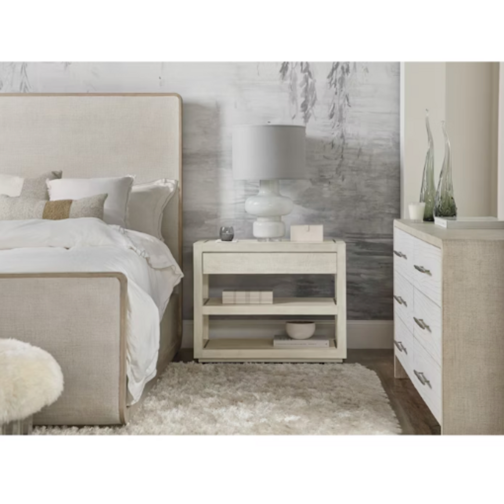 Outside The Box 36x18x29 Hooker Furniture Cascade Pebble Beach Burlap 1 Drawer Nightstand