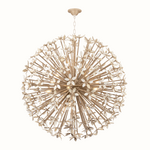 Outside The Box 40" Corfu Coco Shells Petals W/ Bleached Abaca Sputnik Design Chandelier