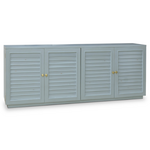 Outside The Box 84x18x34 Oxford Shutter Solid Mahogany 4 Door Sideboard in Ocean Blue -  OCB