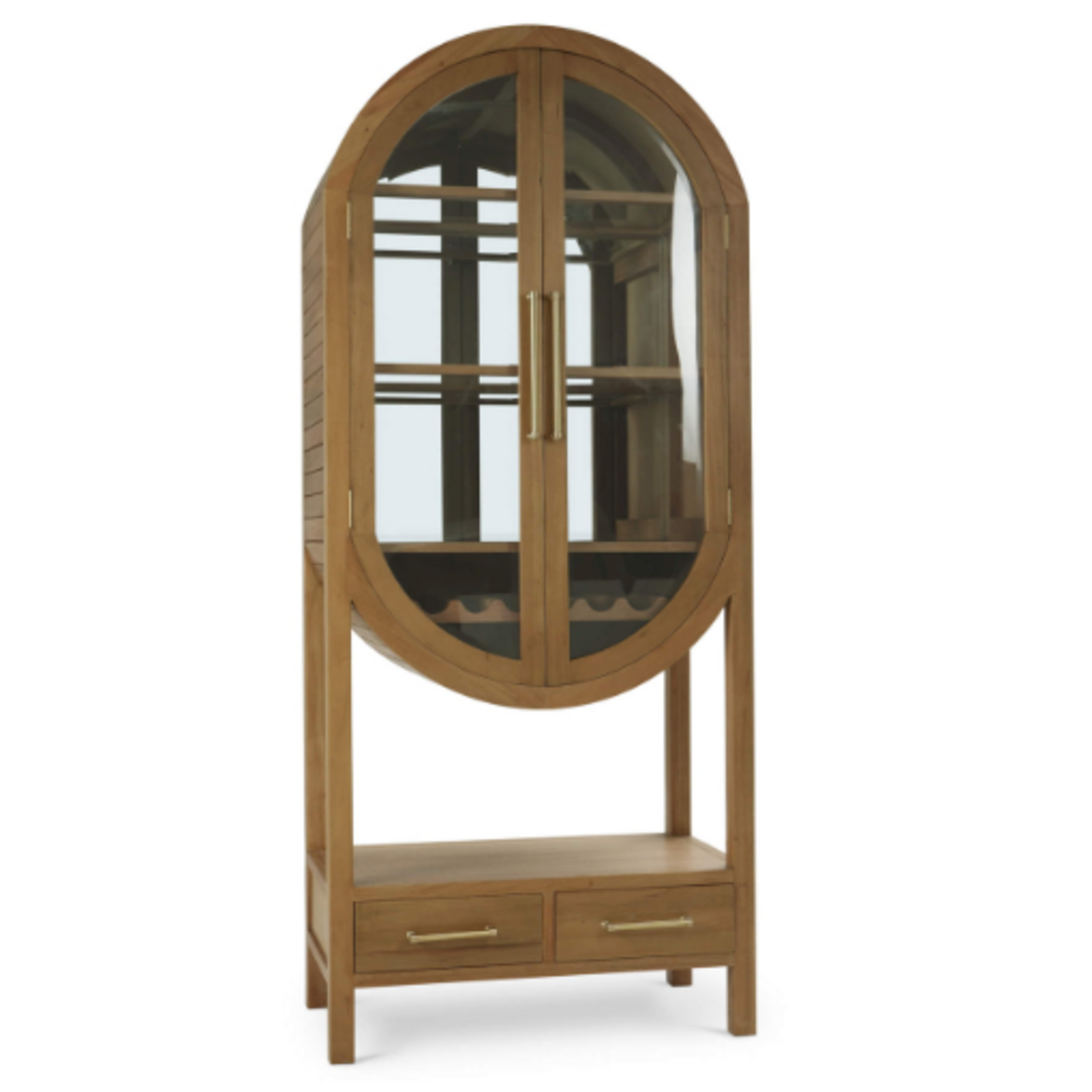 Outside The Box Napa Solid Mahogany Mirrored Back 2 Door Bar Cabinet In Antique French Oak - AFD