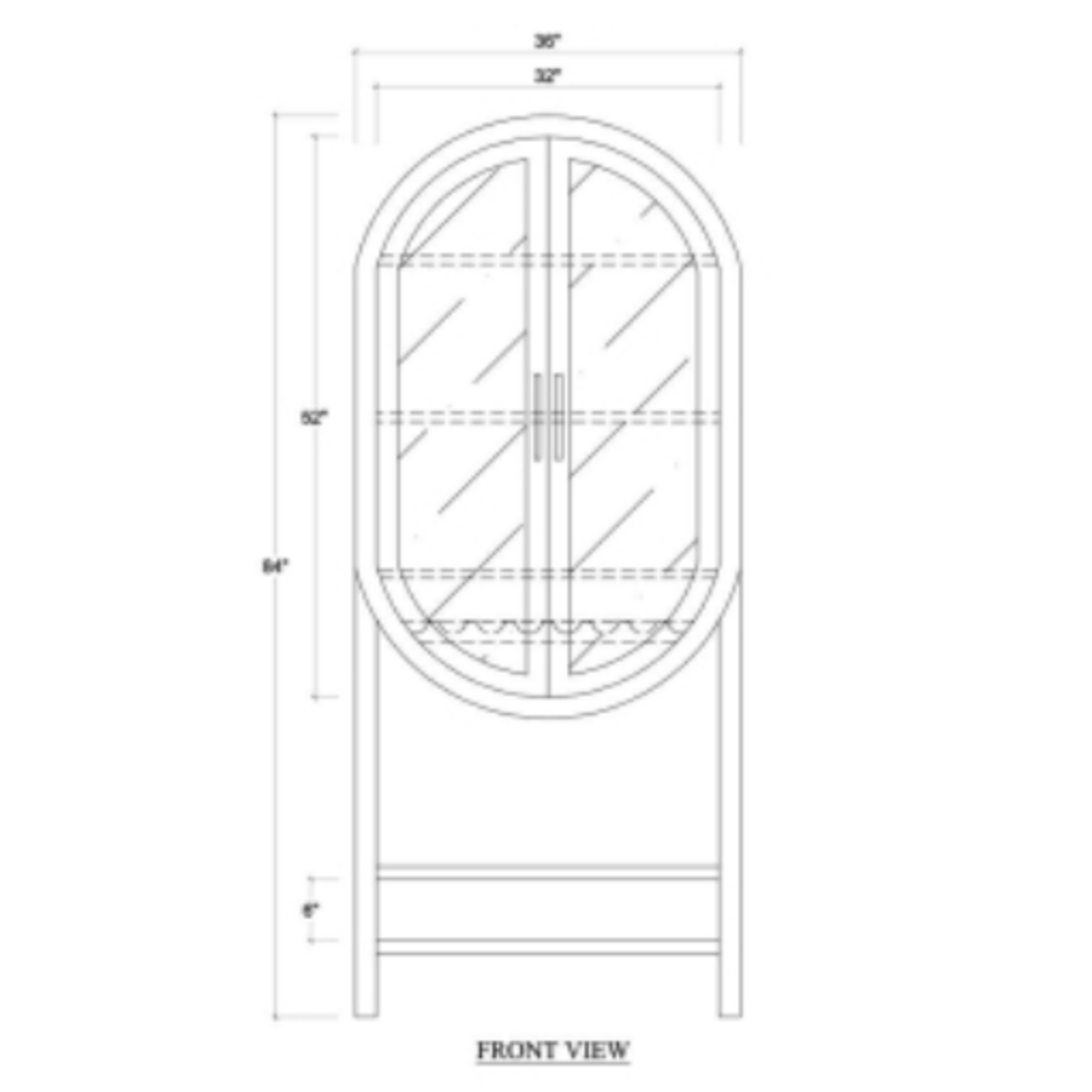 Outside The Box 39x22x84 Napa Solid Mahogany Mirrored Back 2 Door Bar Cabinet In Antique French Oak - AFD