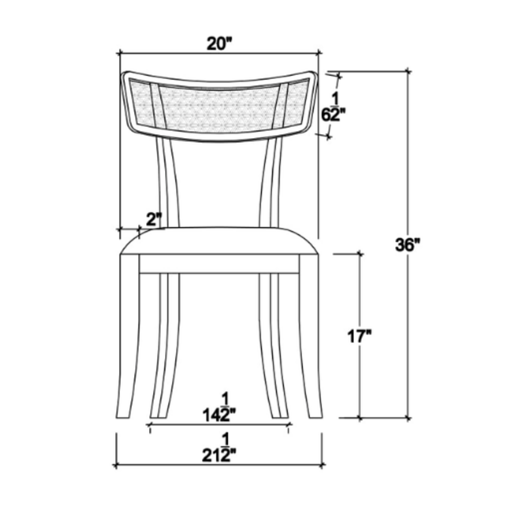 Outside The Box Beatrice Solid Mahogany & Arctic White Performance Rattan Natural Armless Dining Chair In Fruitwood - FRW