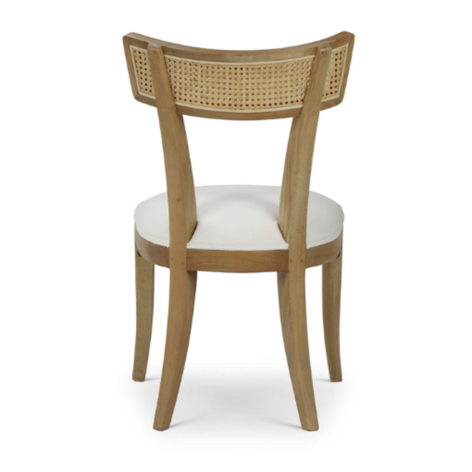 Outside The Box Beatrice Solid Mahogany & Arctic White Performance Rattan Natural Armless Dining Chair In Fruitwood - FRW